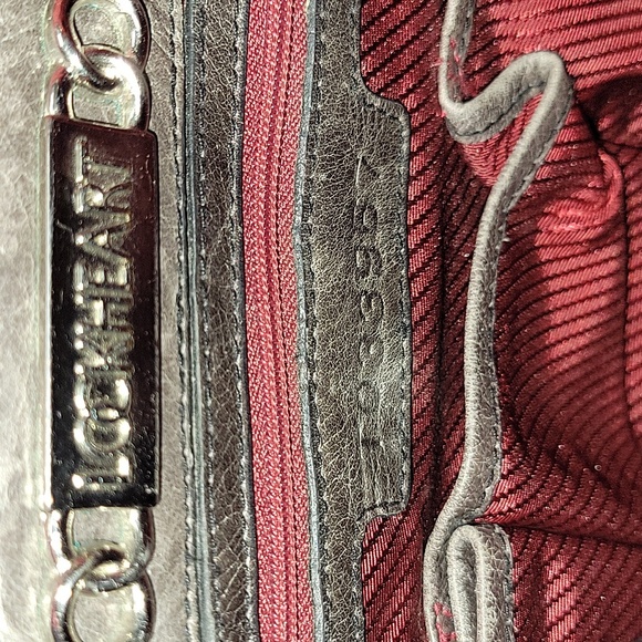 Lockheart Gray Leather Rose Shoulder Bag Hobo Handbag Tore Satchel - Picture 16 of 16